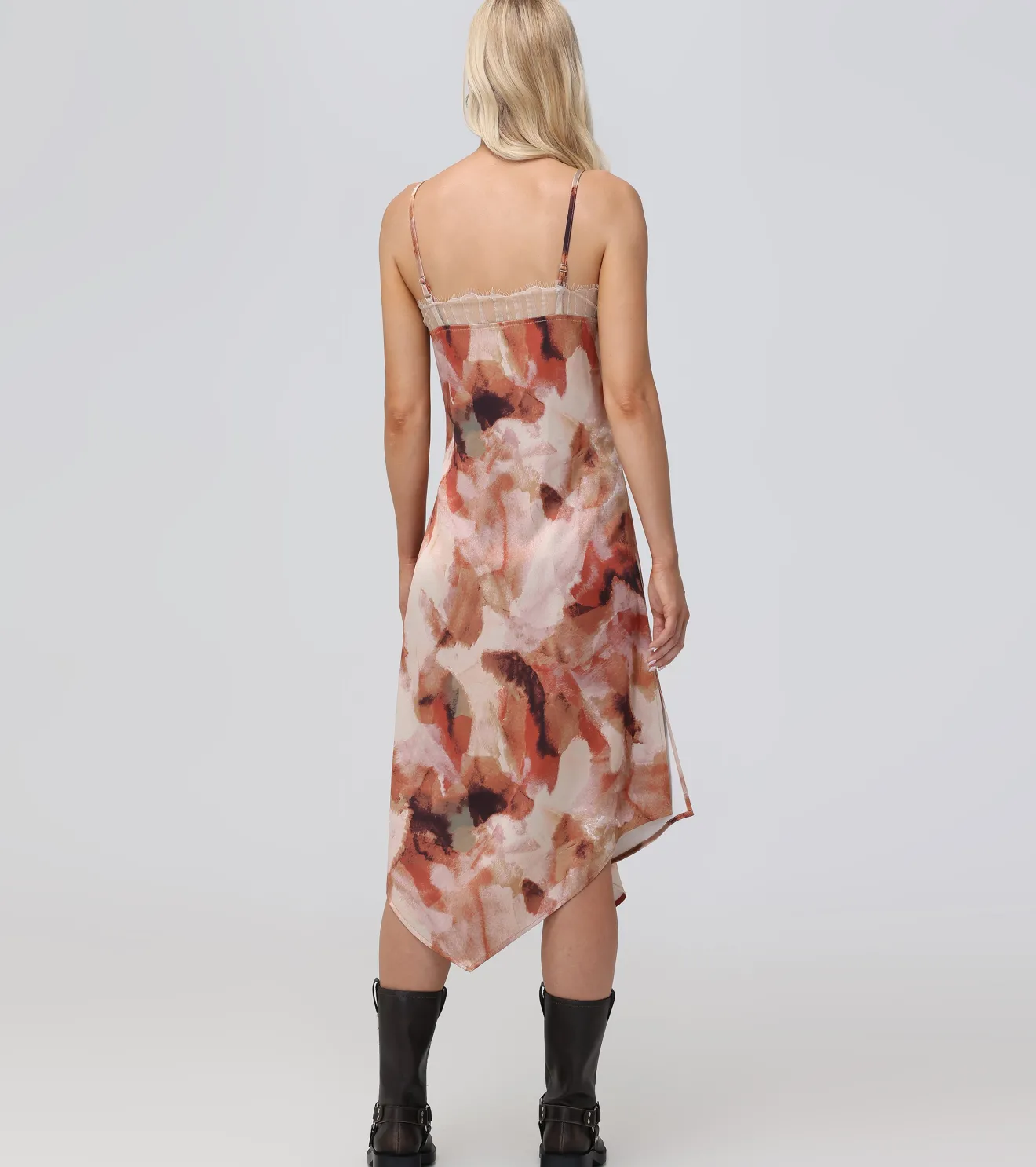 Charmeuse Lace Trim Slip Midi Dress^Frye Outlet