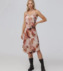 Charmeuse Lace Trim Slip Midi Dress^Frye Outlet