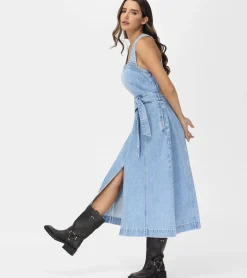 Criss-cross Maxi Denim Dress^Frye Clearance