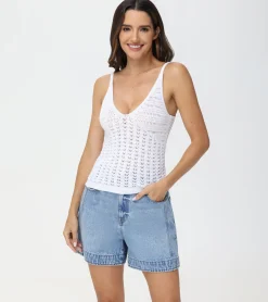 Crochet V-Neck Tank^Frye
