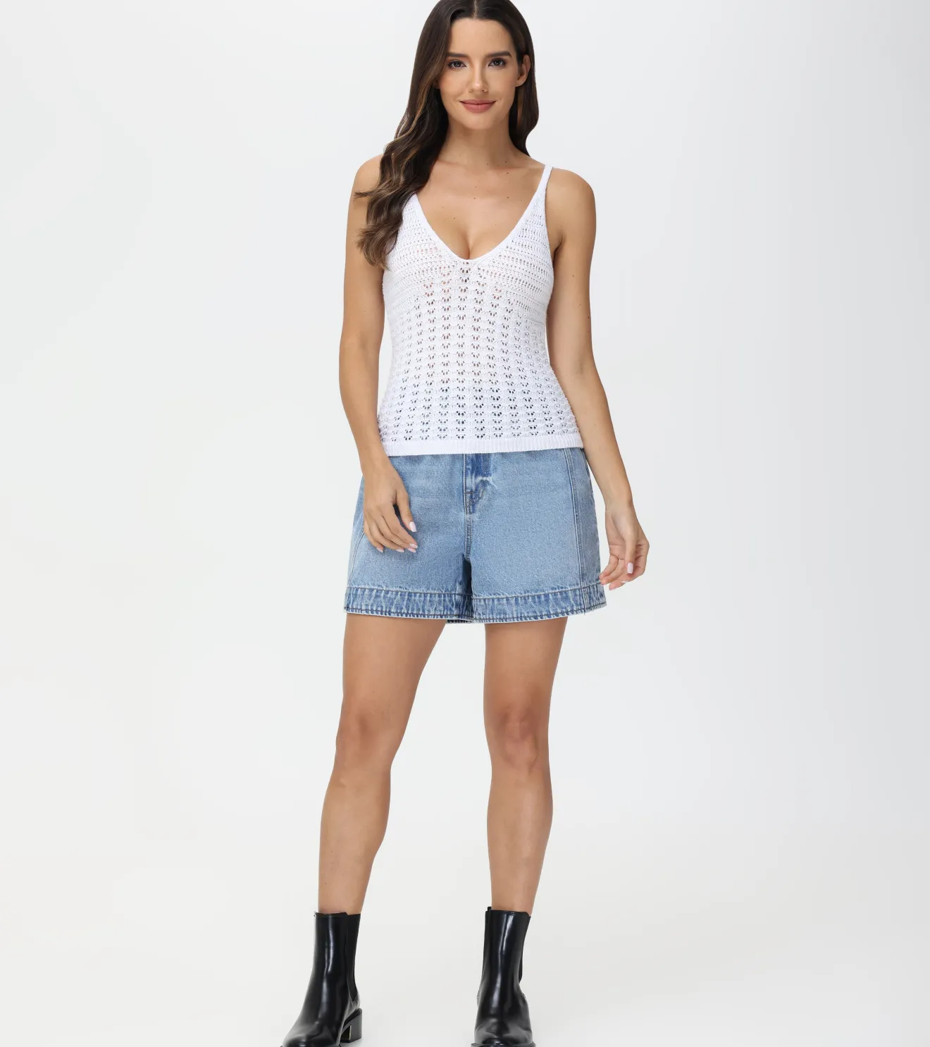 Crochet V-Neck Tank^Frye