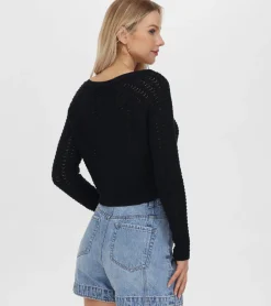 Cropped Crochet V-Neck Cardigan^Frye Outlet