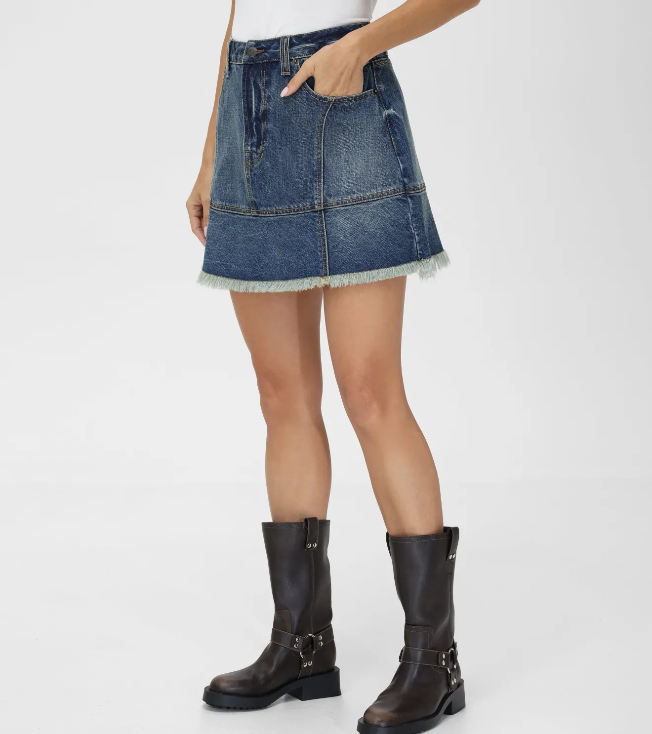 Denim Mini Skirt^Frye