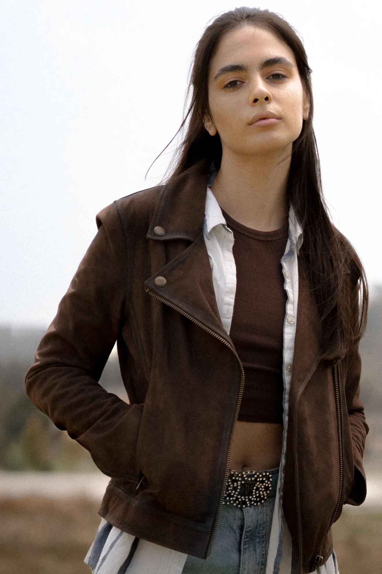 Elegant Biker Leather Jacket^Frye Clearance
