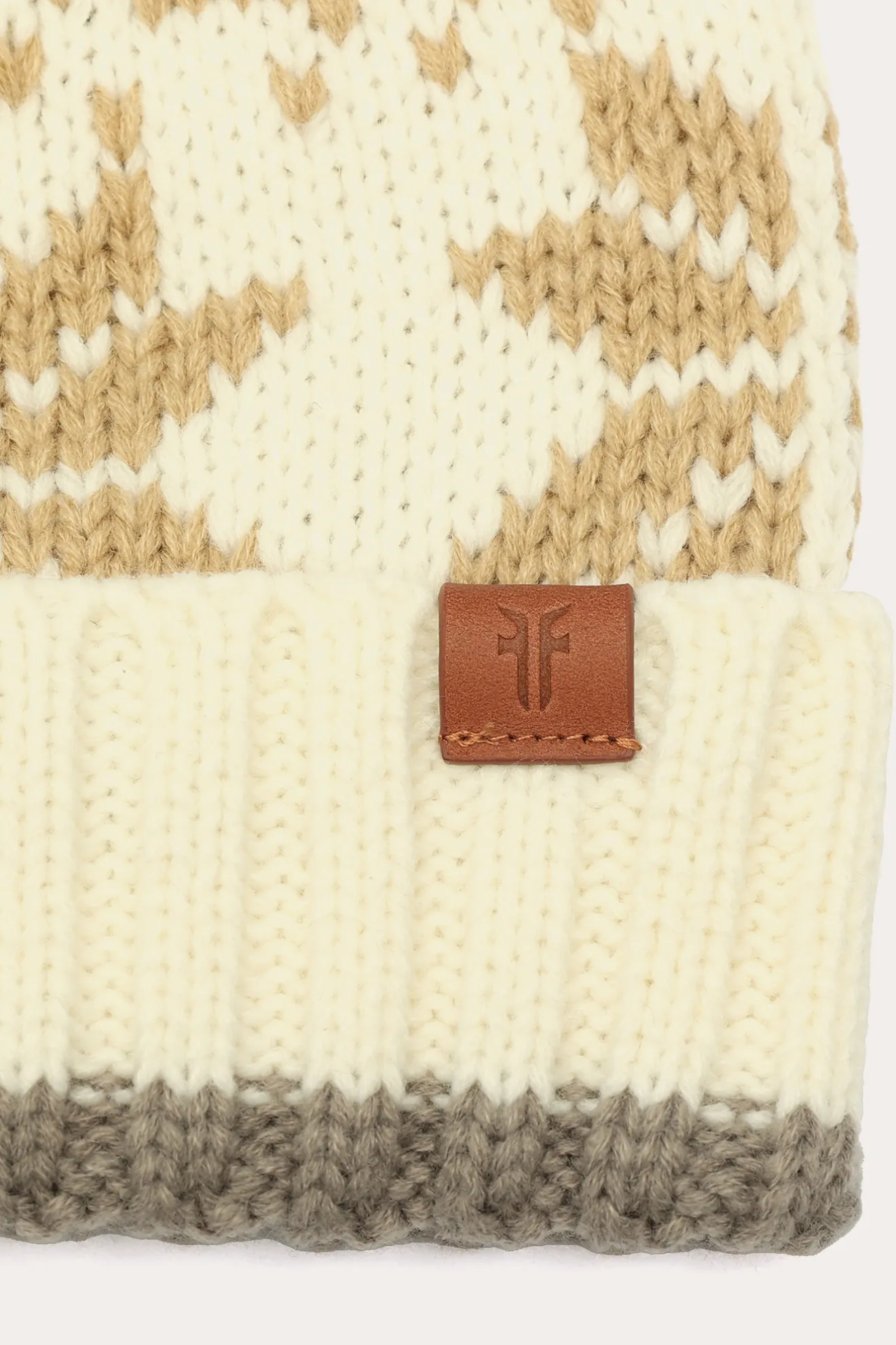 Fair Isle Beanie With Cuff & Faux Fur Pom^Frye Online