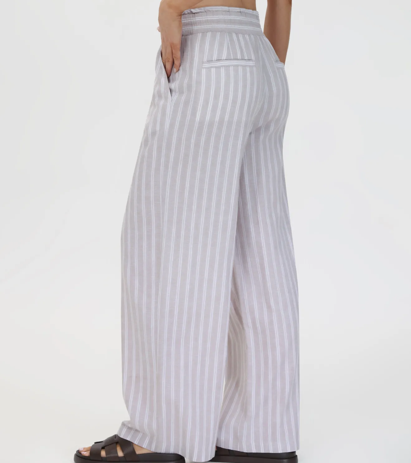 Linen Striped Wide Leg Pant^Frye Online