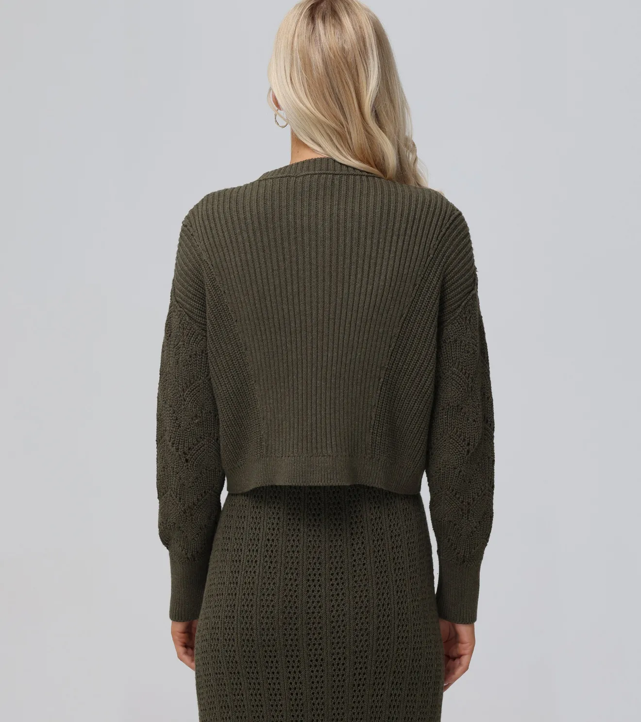 Mixed Stitch Button Front Cardigan^Frye Sale