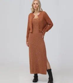 Mixed Stitch Button Front Cardigan^Frye Sale