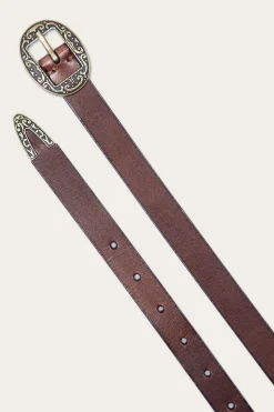 21mm Logo Western Center Bar Belt^Frye Discount