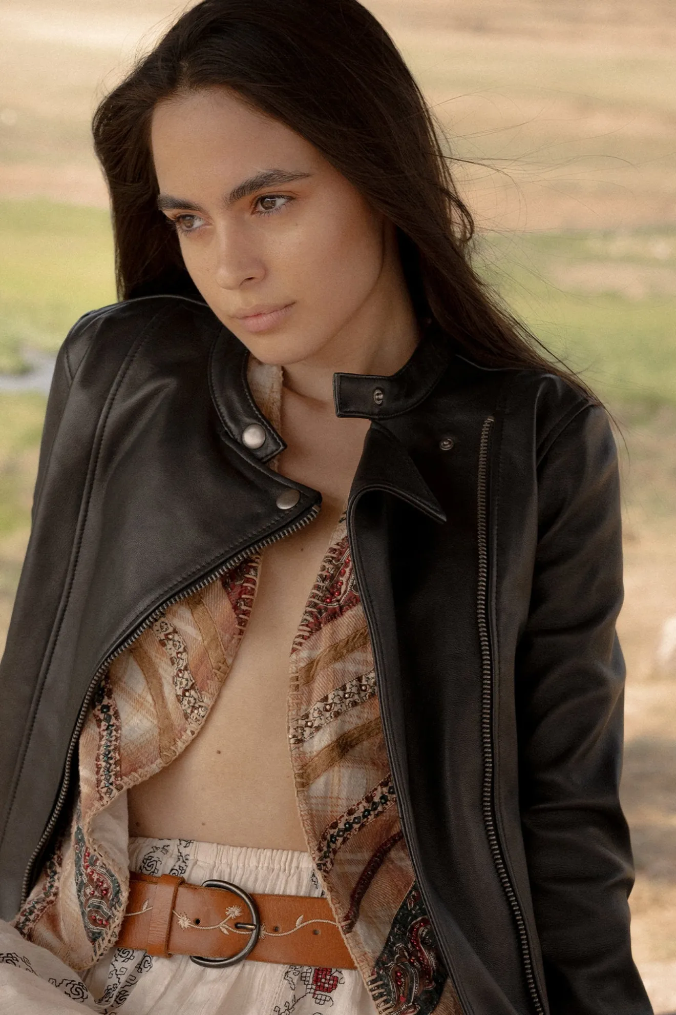 Modern Biker-racer Leather Jacket^Frye