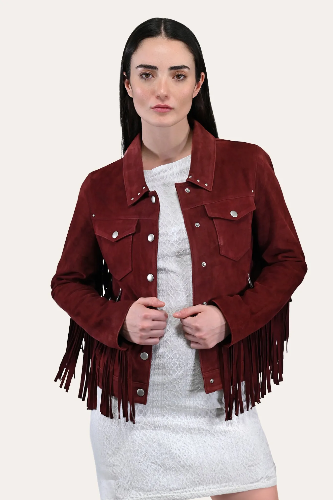 Oxblood Fringed Jacket^Frye Discount