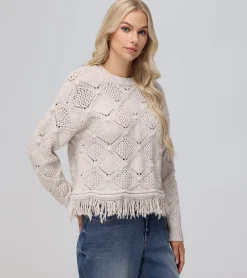 Pointelle Fringe Pullover^Frye Best