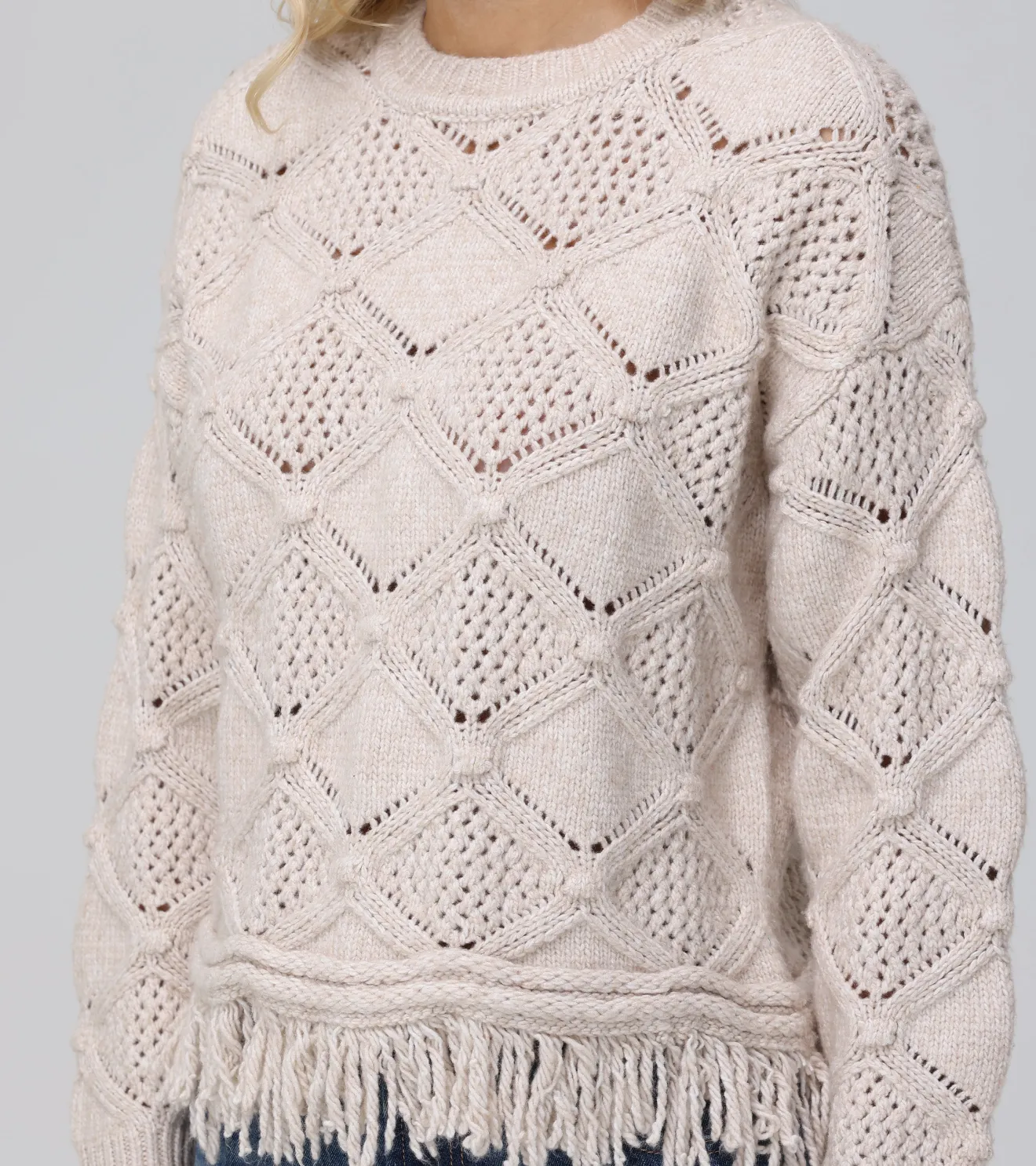 Pointelle Fringe Pullover^Frye Best