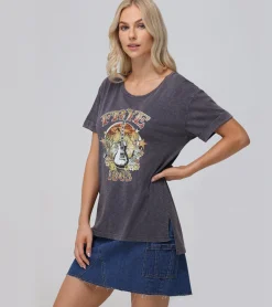 Rolled Cuff Graphic Tee^Frye Clearance