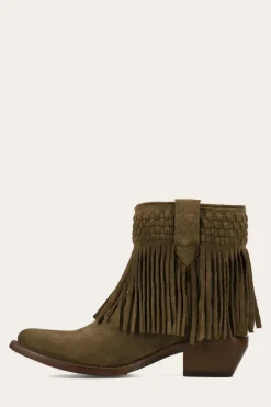 Sacha Short Fringe Bootie^Frye New