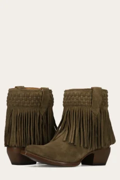 Sacha Short Fringe Bootie^Frye New