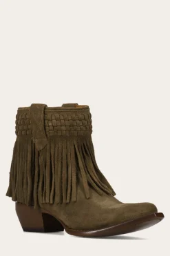 Sacha Short Fringe Bootie^Frye New