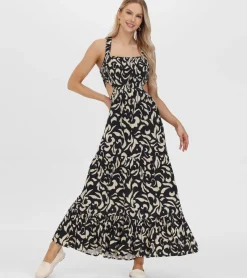 Smocked Cut Out Maxi Dress^Frye Discount