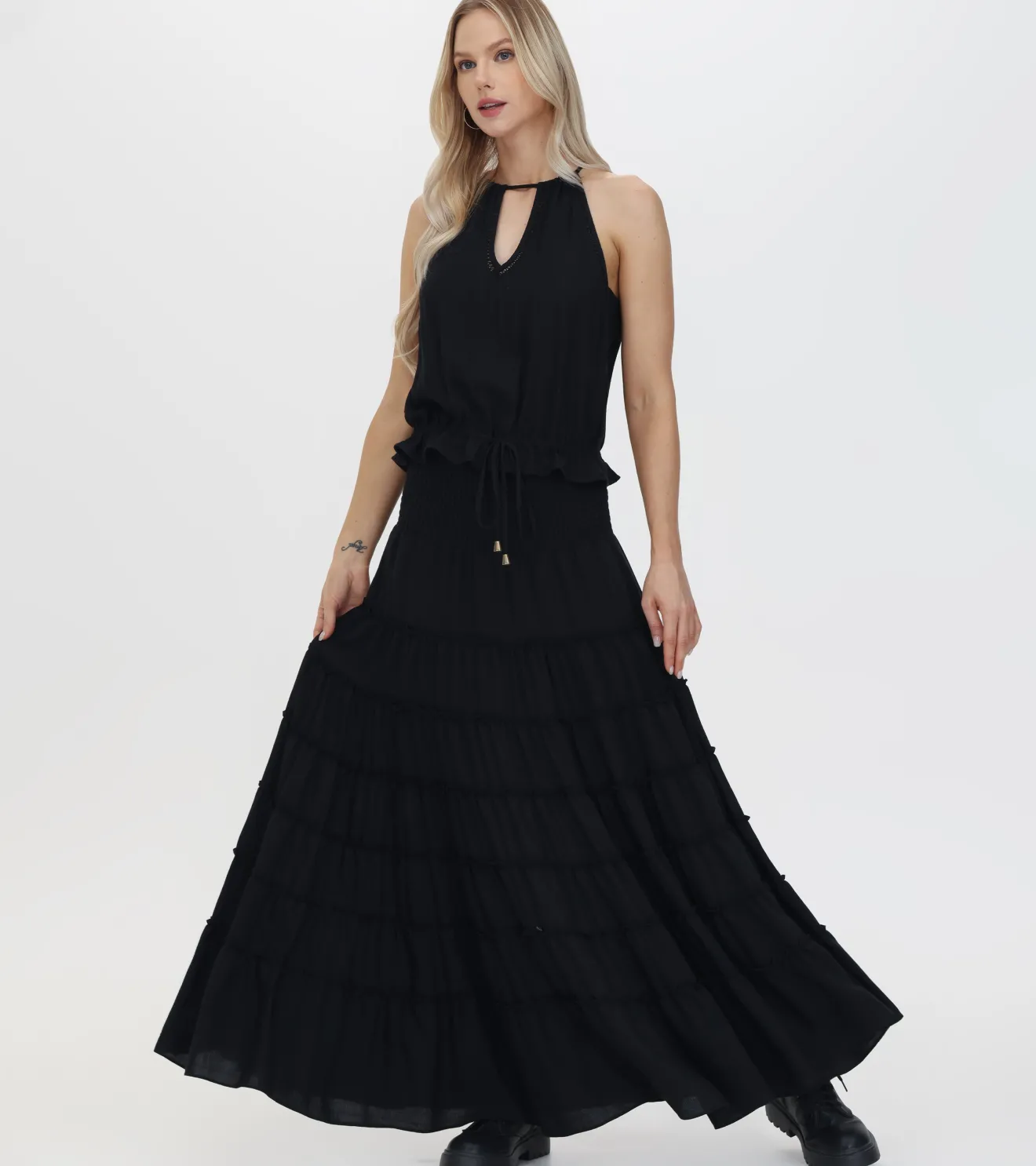 Smocked Tiered Maxi Skirt^Frye Best