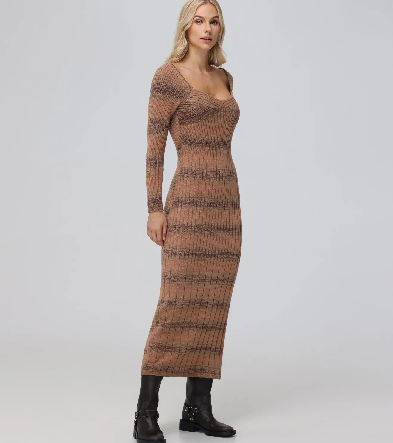 Sweetheart Neck Space Dye Sweater Dress^Frye Sale
