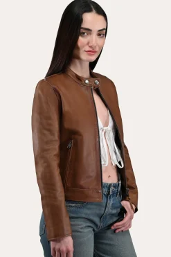 Tobacco Cafe Racer Jacket^Frye Online