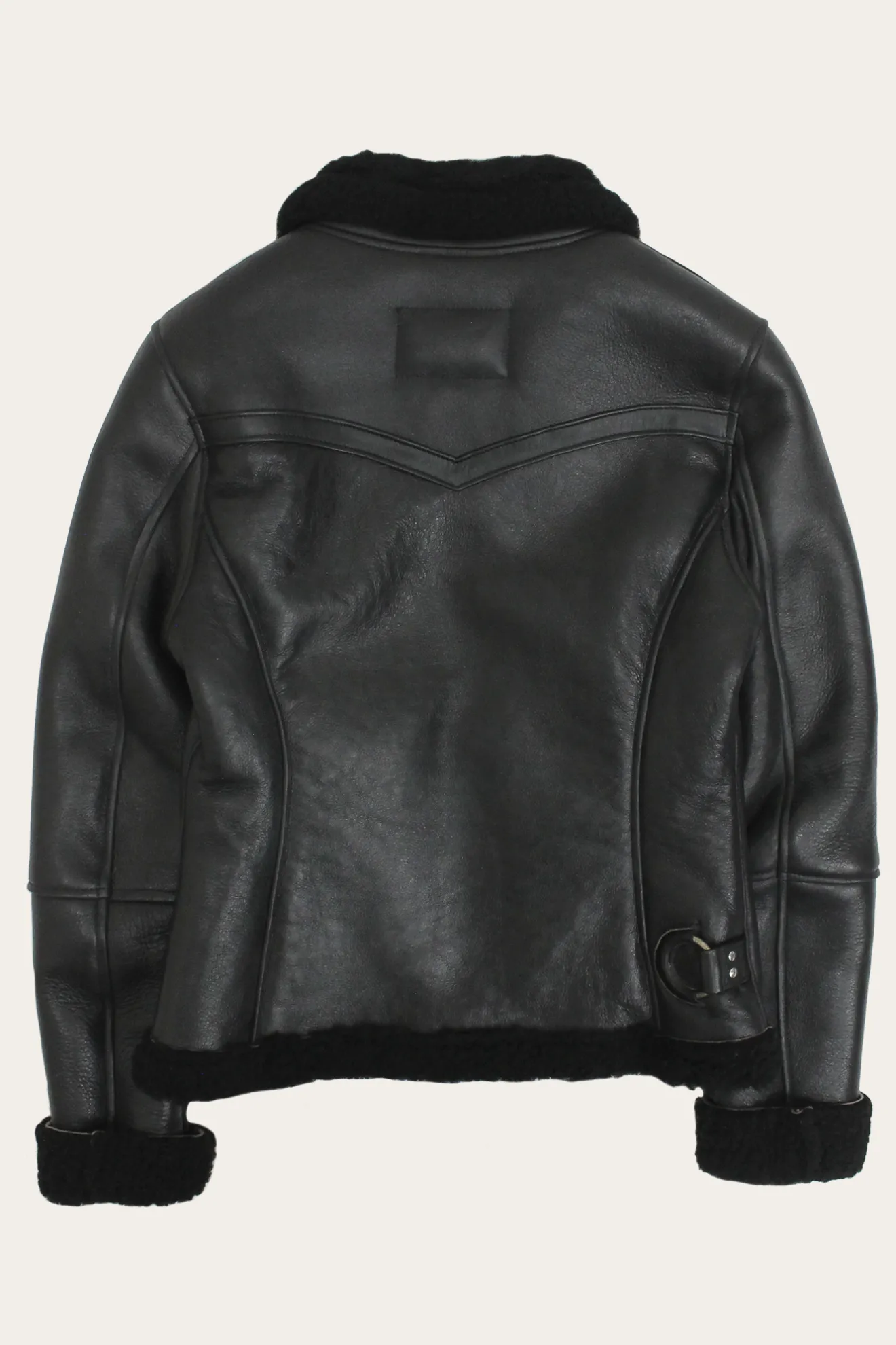 Women's Leather Jacket With Sherling Collar And Cuffs^Frye